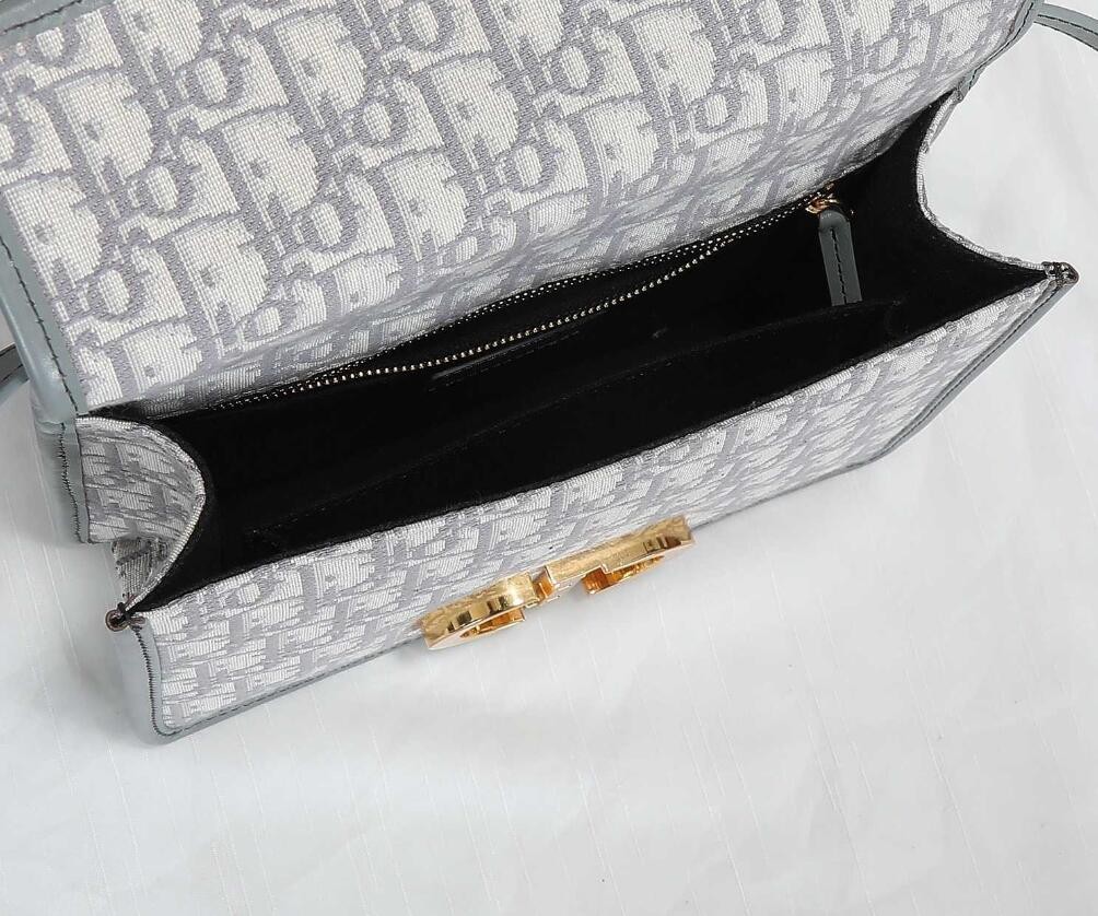 30 MONTAIGNE BAG Gray Dior Oblique Jacquard