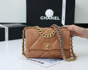 CHANEL 19 Small Flap Bag In Brown Lambskin