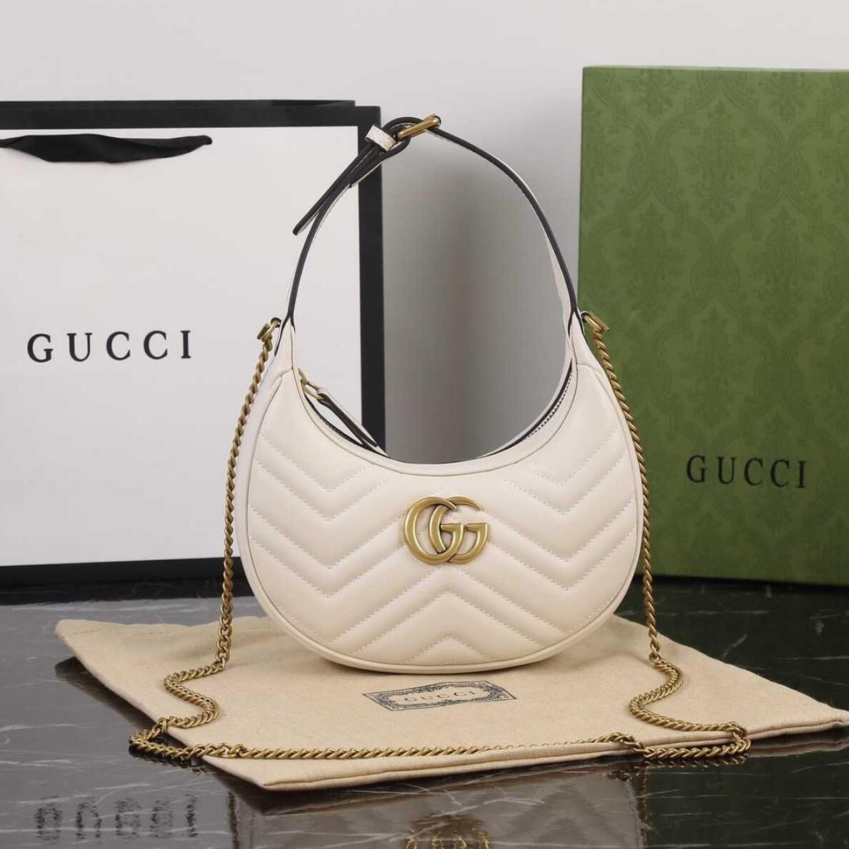 GG Marmont Half-Moon-Shaped Mini Bag