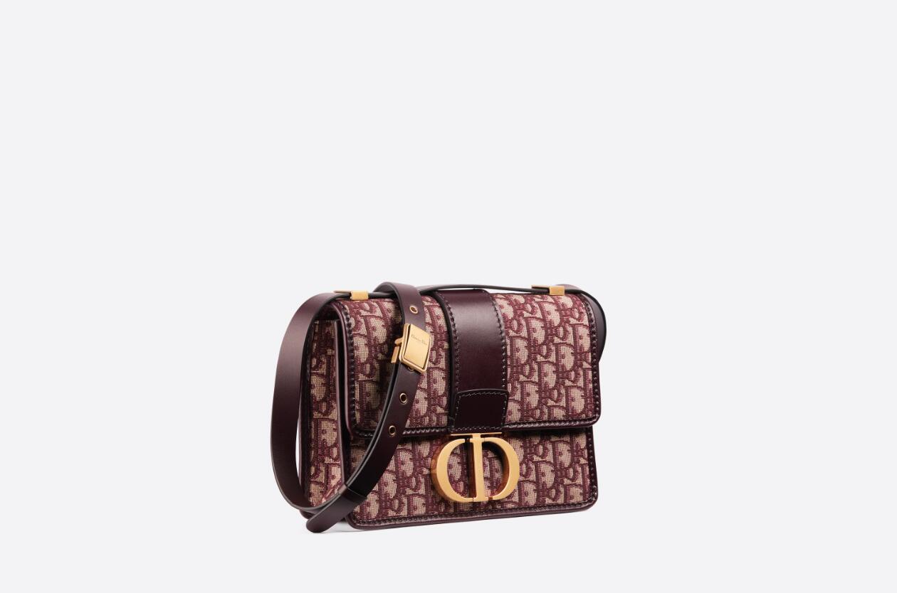 30 MONTAIGNE BAG Burgundy Dior Oblique Jacquard