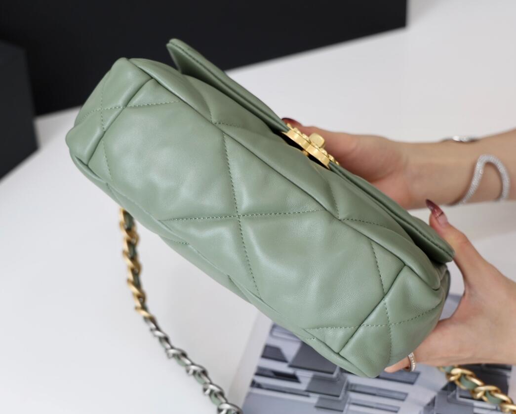 CHANEL 19 Small Flap Bag In Green Lambskin