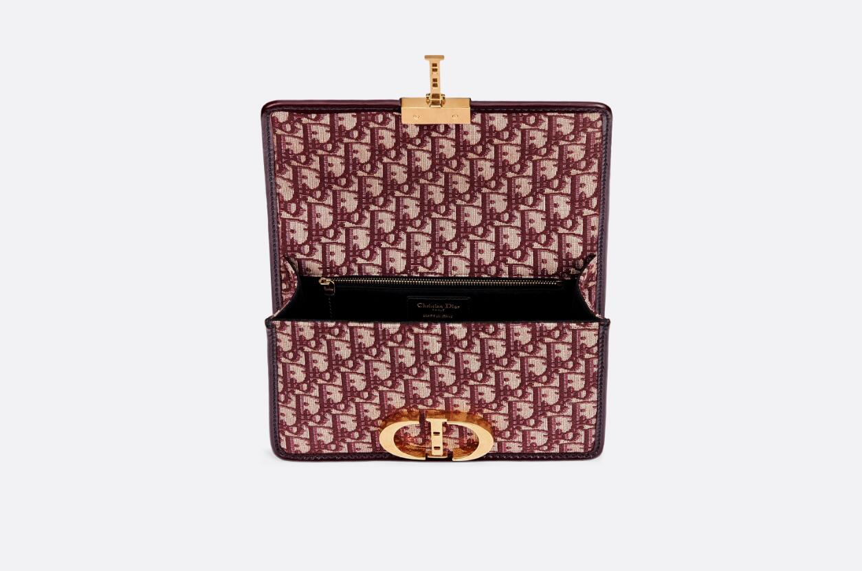 30 MONTAIGNE BAG Burgundy Dior Oblique Jacquard