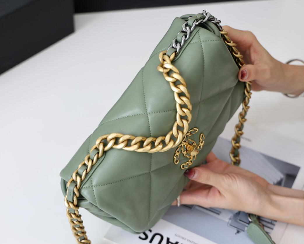 CHANEL 19 Small Flap Bag In Green Lambskin