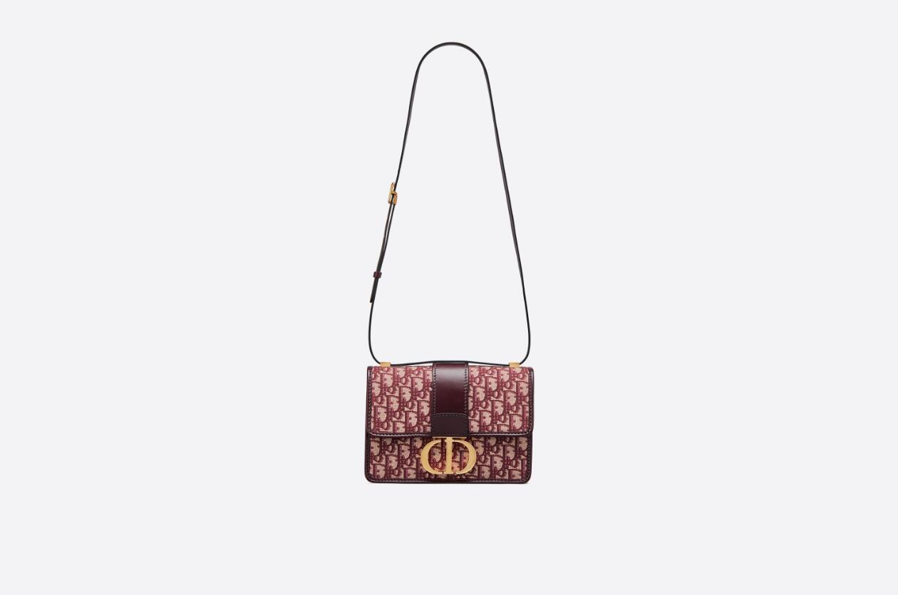 30 MONTAIGNE BAG Burgundy Dior Oblique Jacquard