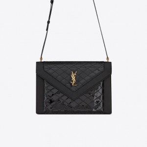 GABY SATCHEL IN QUILTED LACQUERED LEATHER AND SMOOTH LEATHER