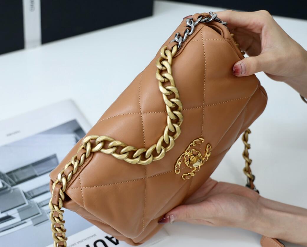 CHANEL 19 Small Flap Bag In Brown Lambskin